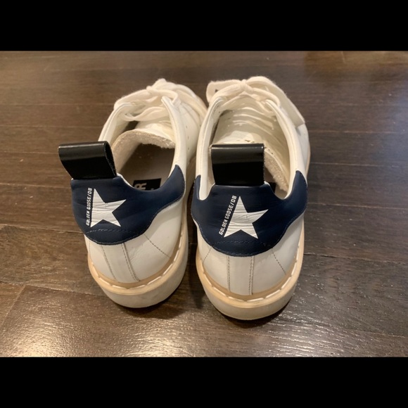 Starter Sneakers in leather with navy heel tab - Picture 3 of 5